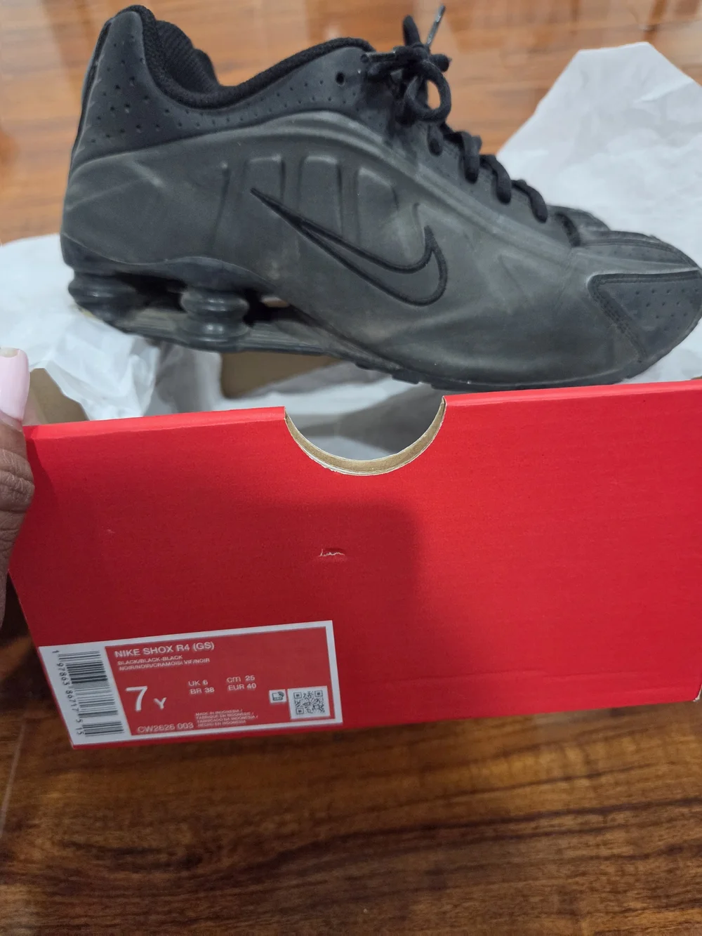Boy's Nike Black Shox Running Shoe